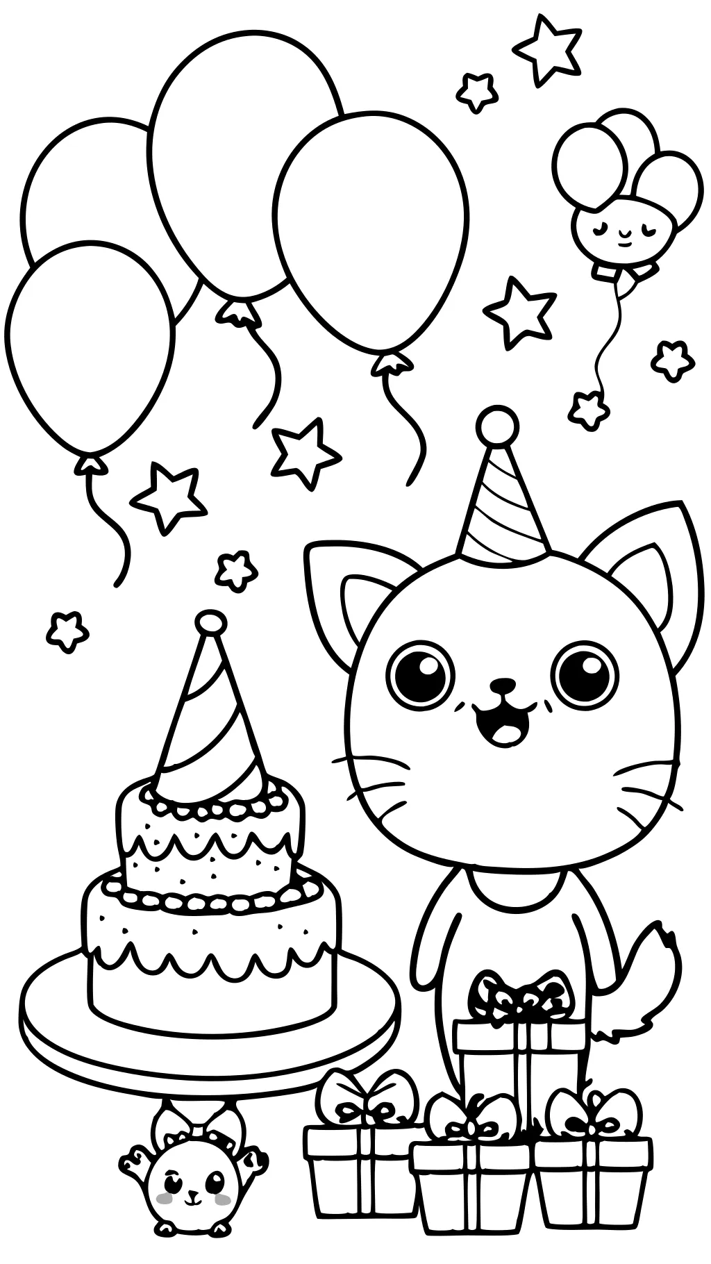 printable cute happy birthday coloring pages